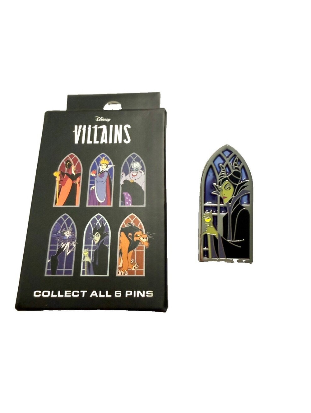 Disney Villains Stained Glass Blind Box Enamel Pin - Maleficent